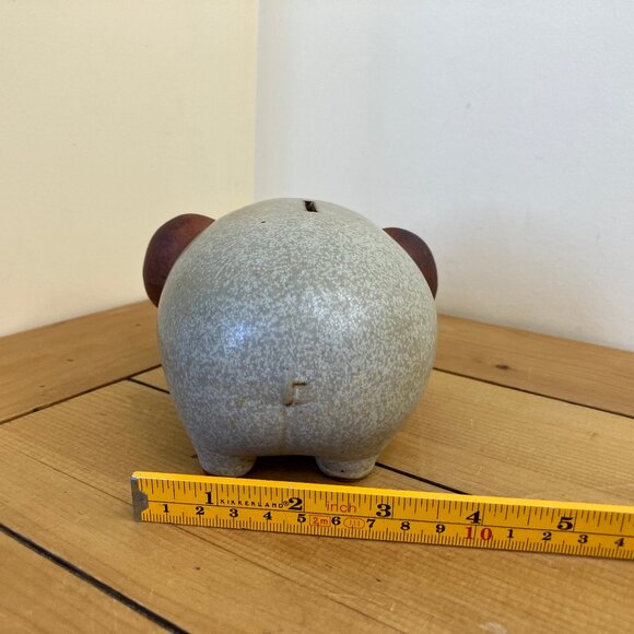 Happy Elephant Money Coin Bank Stoneware Ceramic Vintage UCTCI Japan 6.5" Long - Picture 7 of 10